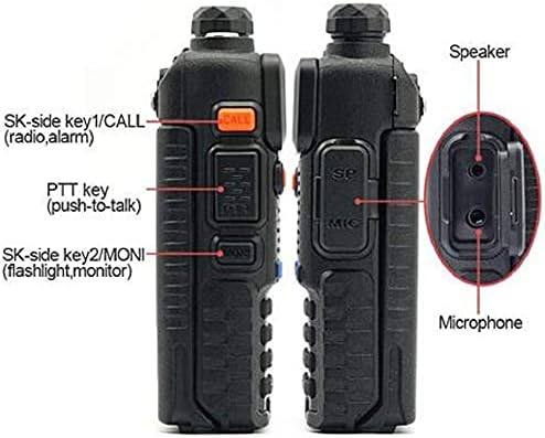 Baofeng UV-5R Two Way Radio Dual Band 144-148/420-450Mhz Walkie Talkie 1800mAh Li-ion Battery(Black)