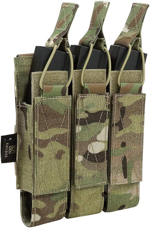 KRYDEX Open Top Triple MP7 MP5 MP9 Magazine Pouches Molle- Multicam