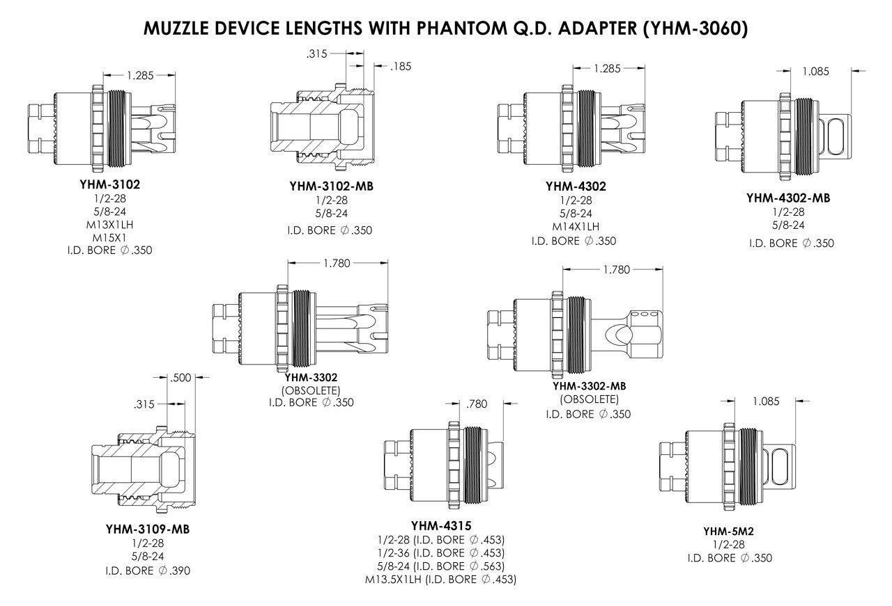 YHM Phantom QD Muzzle Break and QD Hub Adapter